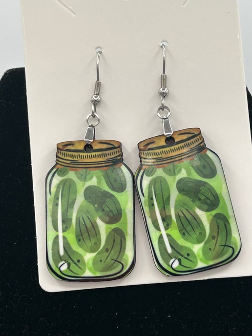 Mason Jar Shaped Sublimated Earrings 1.5 inch