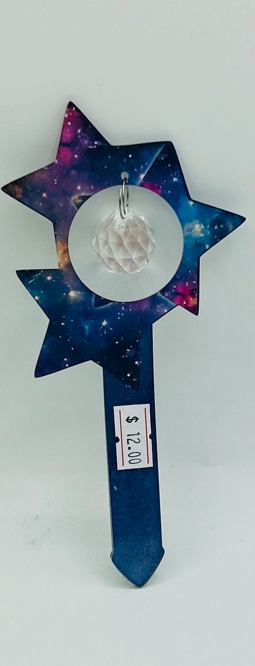 Acrylic Shaped Sublimated Garden Stake with hole and crystal or Acrylic charm