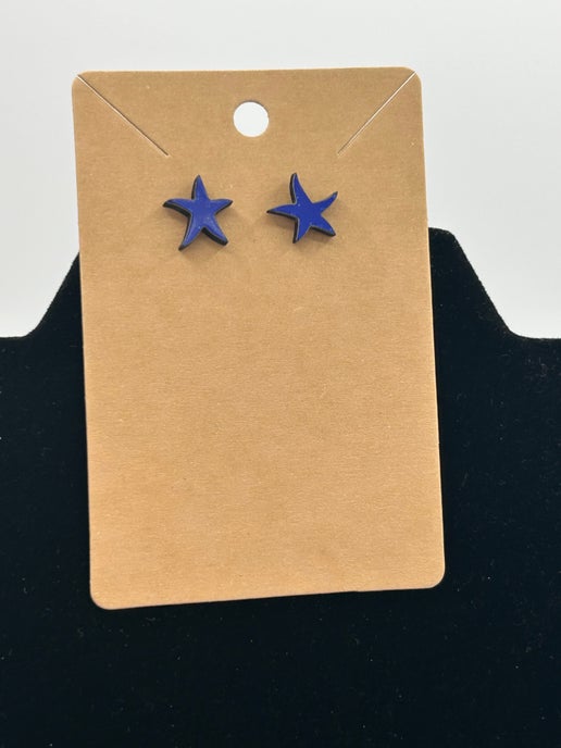 Starfish Shaped Sublimated Stud Earrings