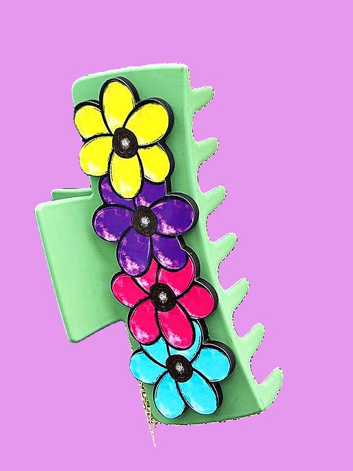 Large Flower Shaped Sublimated Hair Clip