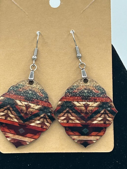 Fancy Diamond Shaped Sublimated Earring