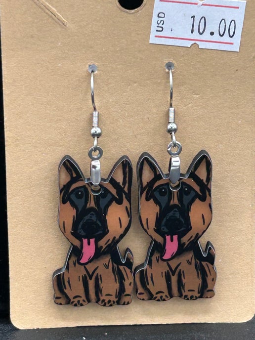 Dog Shaped Sublimated Earrings