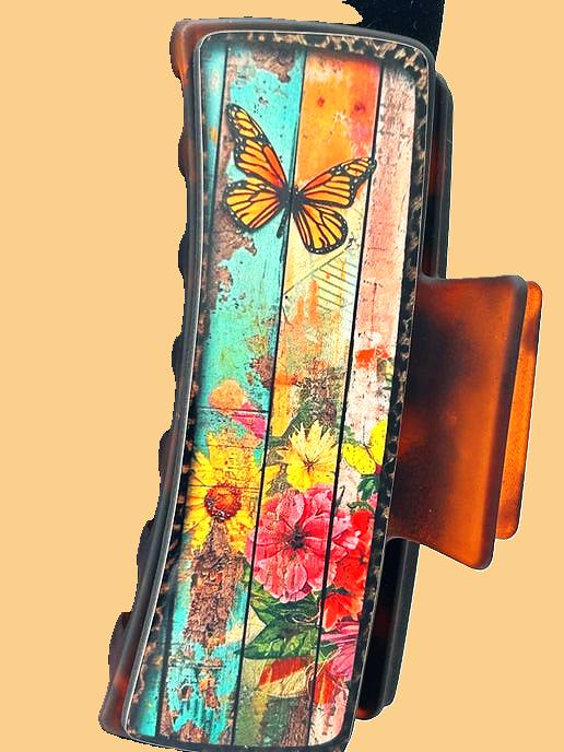 Board Look Summer/Spring Themed Sublimated Large Hair Clip