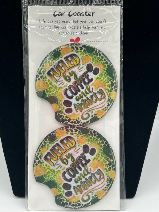 Neoprene Car Coasters Sublimated Set of 2