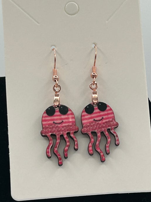Jellyfish shaped Sublimated Earrings 1 inch