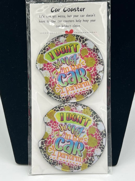 Neoprene Car Coasters Sublimated Set of 2