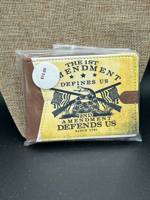 Men's Brown Wallet Sublimated Faux Leather