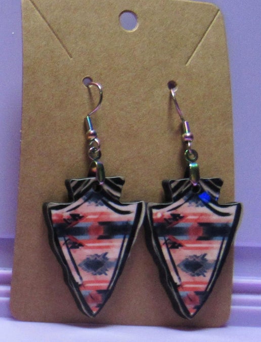 Arrow Head Shaped Sublimated Earrings