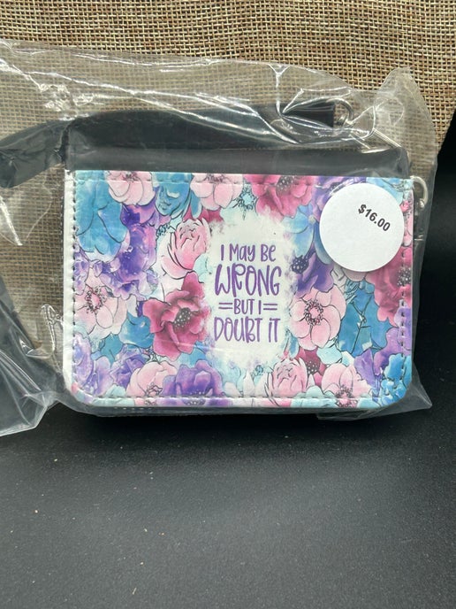 Ladies Wristlet Sublimated Wallet Faux Leather