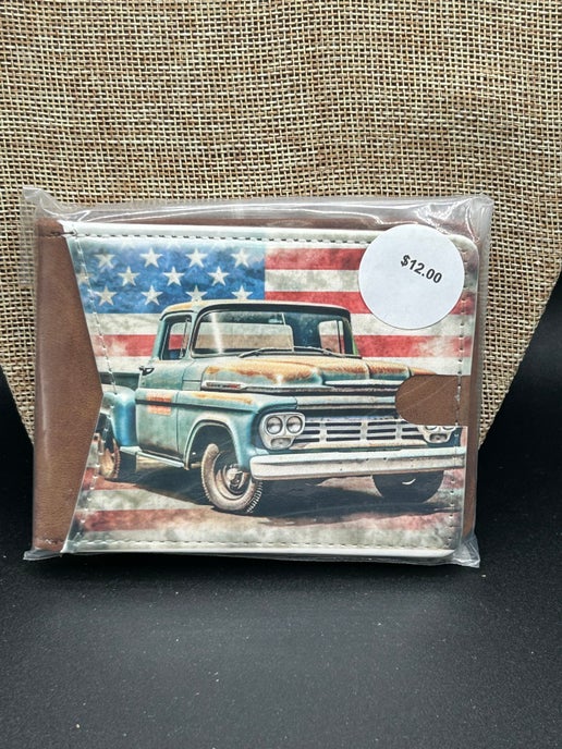 Men's Brown Wallet Sublimated Faux Leather