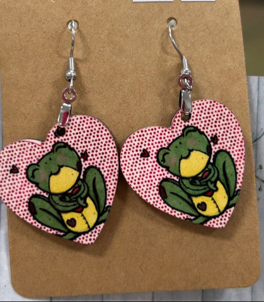 Heart Shaped Sublimated Earrings