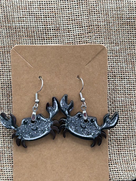 Crab Shaped Sublimated Earrings 1.5"