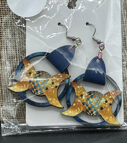 Round Celestial Shaped Sublimated Earrings 1.5 inch