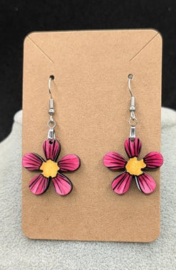 1 inch Hippie Flower Shaped Sublimated Earrings MDF
