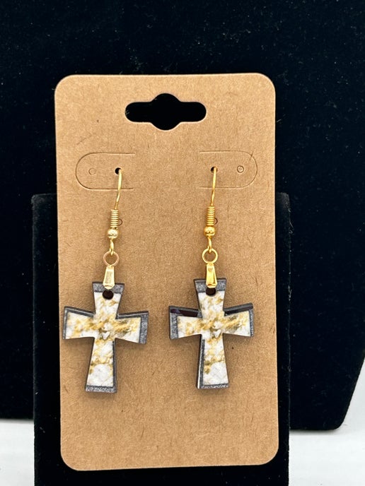 Cross Shaped Sublimated Earrings 1 inch