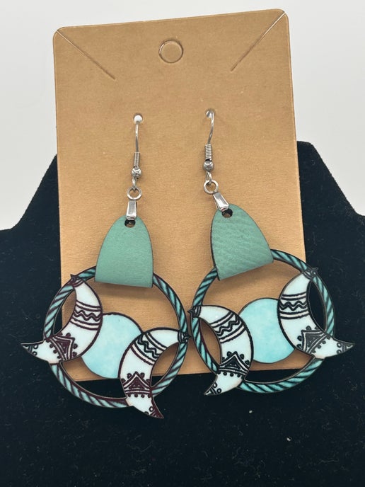 Faux Leather Celestial Sublimated Earrings