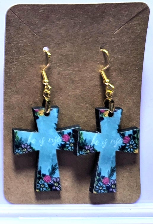 Cross Shaped Sublimated Earrings 1.5 inches