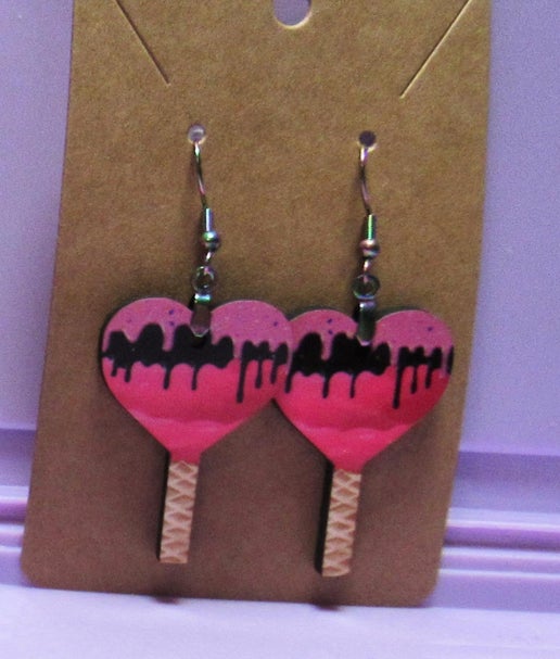 Sucker Shaped Sublimated Earrings