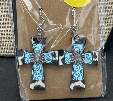 Cross Shaped Sublimated Earrings 1.5 inches