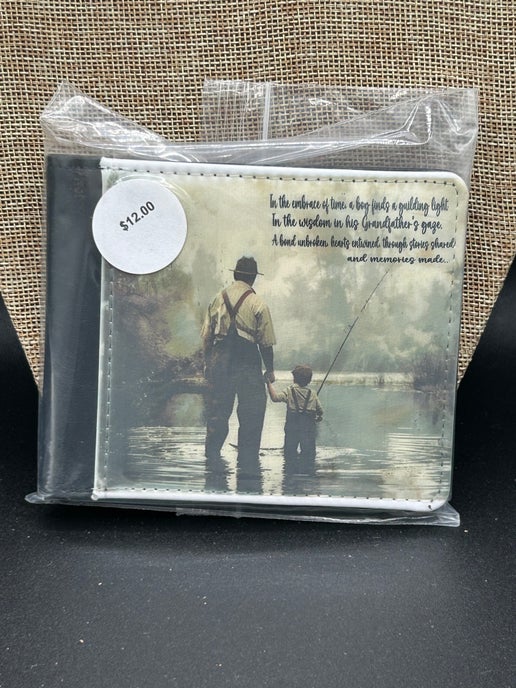 Mens Black Faux Leather Sublimated Wallet