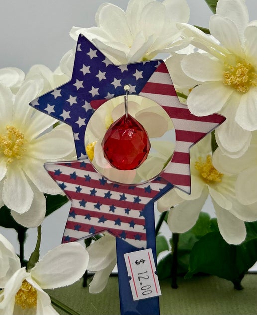 Acrylic Shaped Sublimated Garden Stake with hole and crystal or Acrylic charm