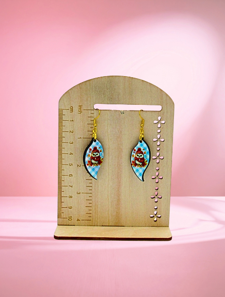 MDF-Swirl Drop Shaped Sublimated Earring 1.5 inch