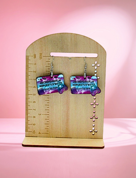MDF-Ouija Board Shaped Sublimated Earrings 1.5 inch