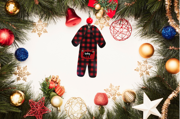Baby Pajama Shaped Sublimated Ornament