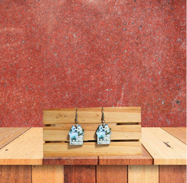 Dog Chimney Shaped Sublimated Earrings