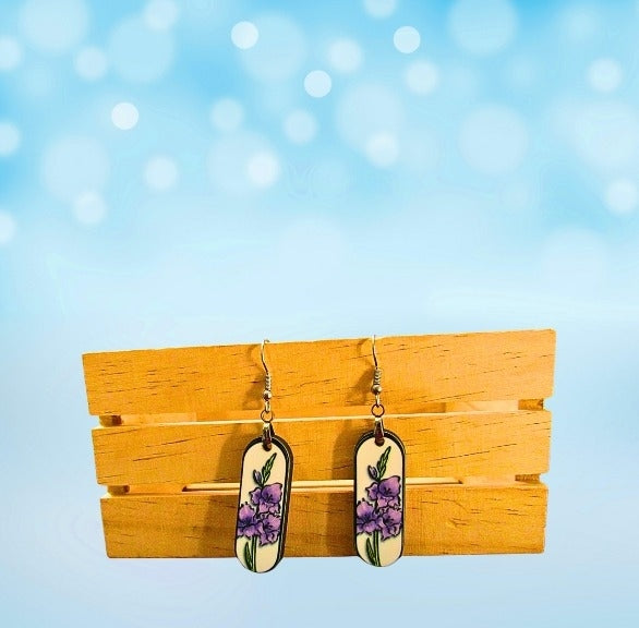 MDF-Oval Bar Shaped Sublimated Earrings 1.5 inch