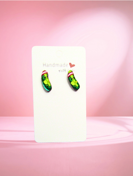 MDF-Pickle Shaped Sublimated Stud Earrings