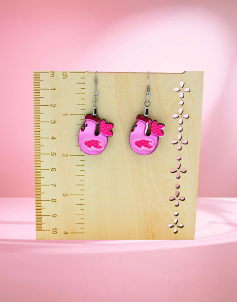 MDF-Chicken Shaped Sublimated Earrings 1 inch