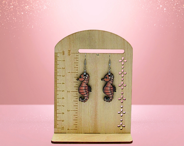 MDF-Seahorse Shaped Sublimated Earrings 1.5 inch