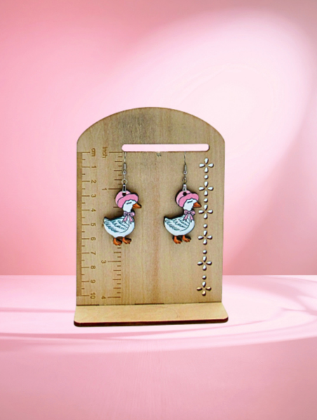 MDF-Goose Shaped Sublimated Earrings 1.5 inch