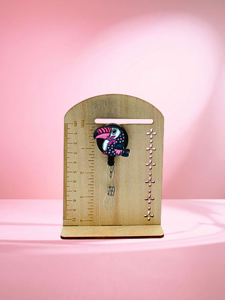 MDF- Toucan Shaped Sublimated Badge Reel Summer Theme
