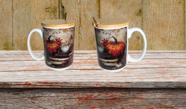 15 oz, Mug with Spoon and Lid Sublimated