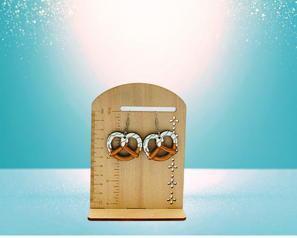 Pretzel Shaped MDF Sublimated Earrings 1.5 inch Dipped