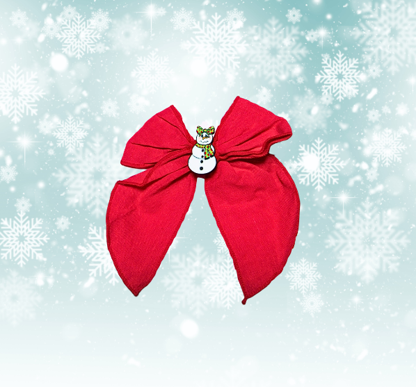 5" Girls Cotton Bow with MDF Shaped Sublimated Center