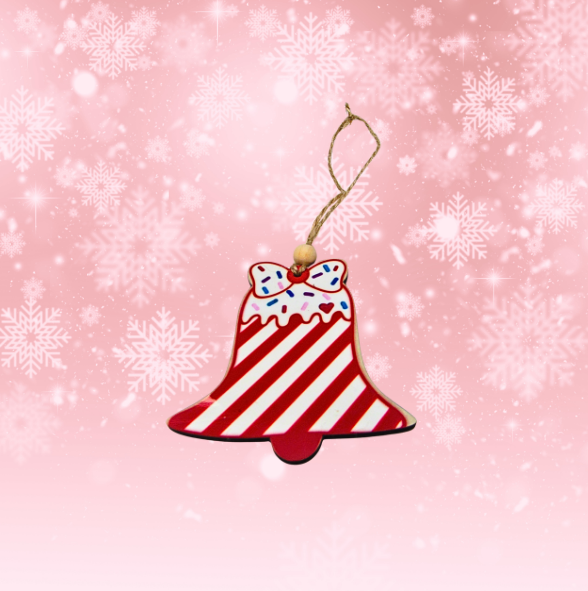 MDF-Bell with Bow Shaped Sublimated Ornament