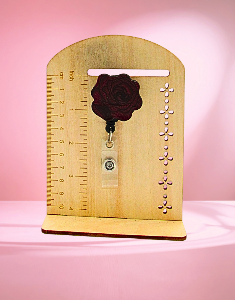 MDF-Rose Shaped Sublimated Badge Reel
