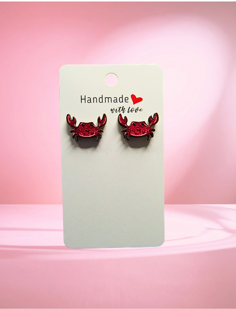 MDF- Crab Shaped Sublimated Stud Earrings