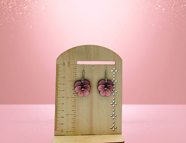 MDF- Pansy Shaped Sublimated 1 inch Earrings