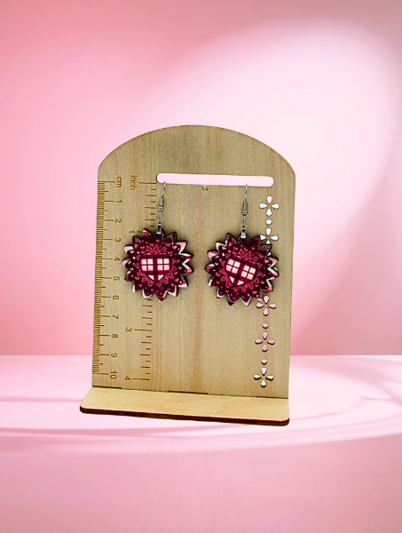 MDF-Sunflower Shaped Sublimated Earrings 1.5 inch