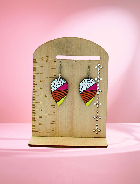 MDF-Reverse Teardrop Shaped Sublimated Earrings 1.5 inch