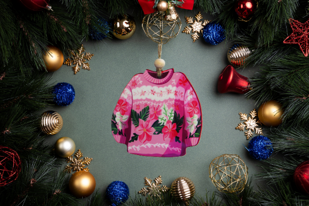 Sweater Shaped Sublimated Ornament