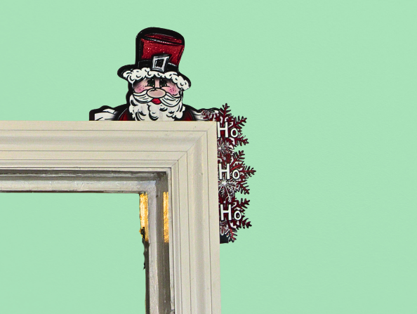 Santa Shaped Sublimated Corner Sitter Sublimated