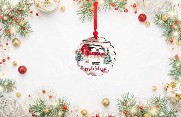 Scalloped Shaped Sublimated Ornament