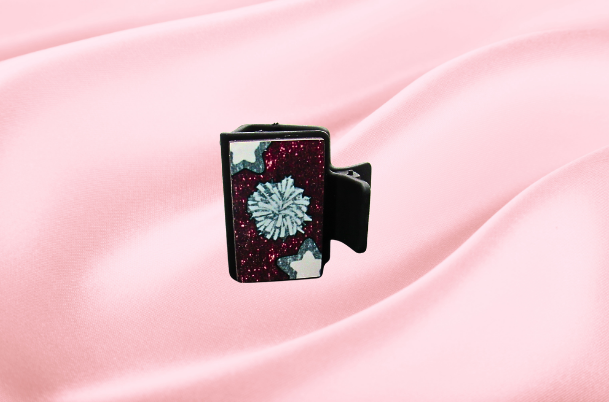 MDF-Small Sublimated Hair Claw Clip Cheer Themed