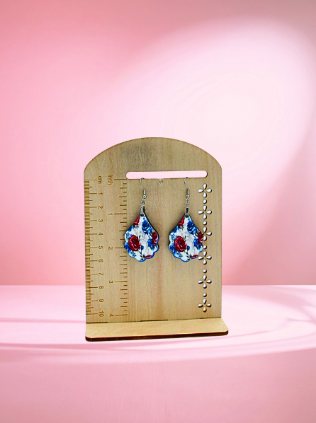 MDF-Fancy Teardrop Shaped Sublimated Earrings 1.5 inch