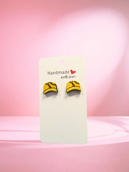 MDF-Baseball Cap Shaped Sublimated Stud Earring (Sports)
